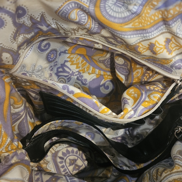 Latico USA Full Grain Leather Tote Bag Beige 16"x 14"x 6" Many Pockets - Picture 6 of 7